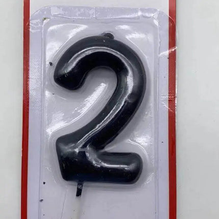 Black Birthday Candle - #2 - Party Expo