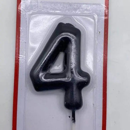 Black Birthday Candle - #4 - Party Expo