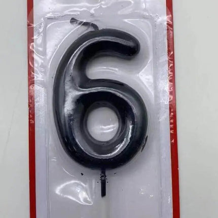 Black Birthday Candle - #6 - Party Expo
