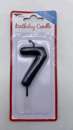 Black Birthday Candle - #7 - Party Expo