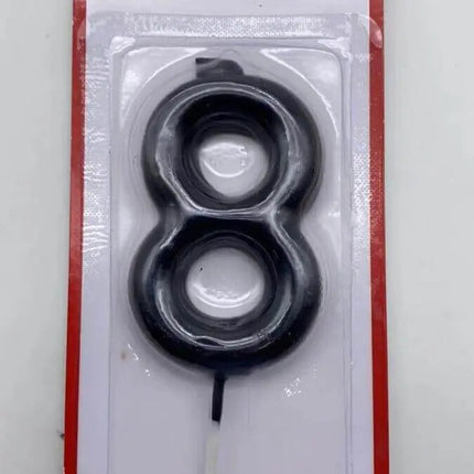 Black Birthday Candle - #8 - Party Expo