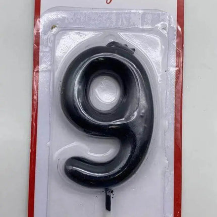 Black Birthday Candle - #9 - Party Expo