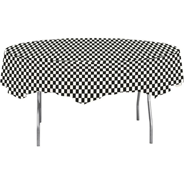 Black Check  82" Octagon Round Table Cover Party Expo  