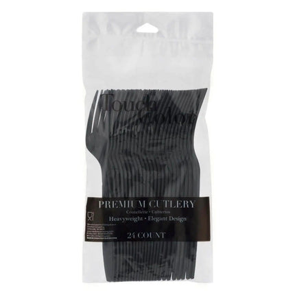 Black Velvet Plastic Forks - Party Expo