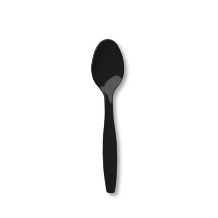 Black Velvet Plastic Spoons - Party Expo