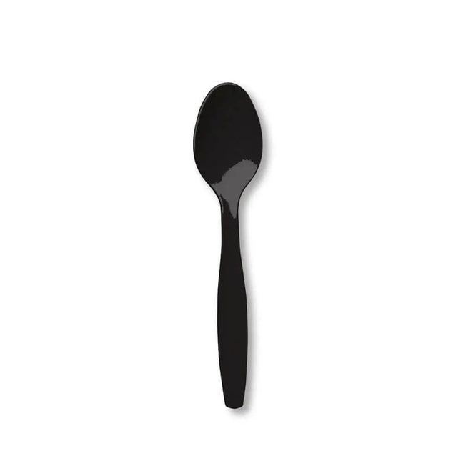 Black Velvet Plastic Spoons - Party Expo