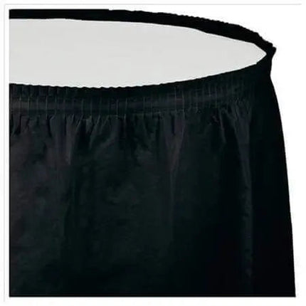 Black Velvet Plastic Table Skirt - Party Expo
