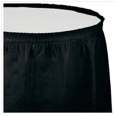 Black Velvet Plastic Table Skirt - Party Expo