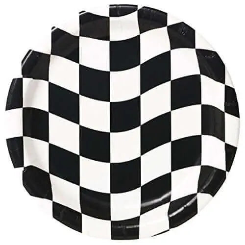 Black & White Check - 9" Dinner Plates Party Expo  