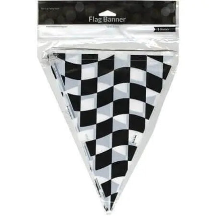 Black & White Check Flag Banner - Party Expo