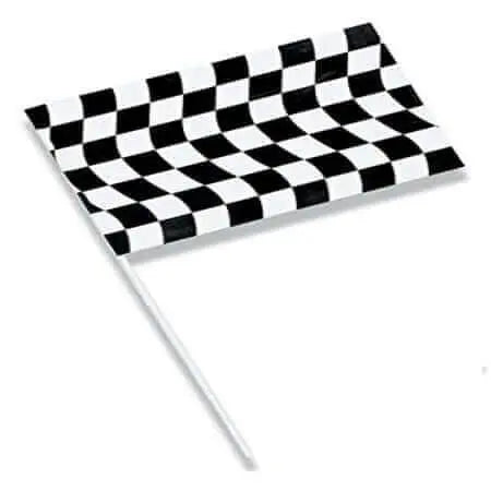 Black & White Check Jumbo Plastic Flag - Party Expo