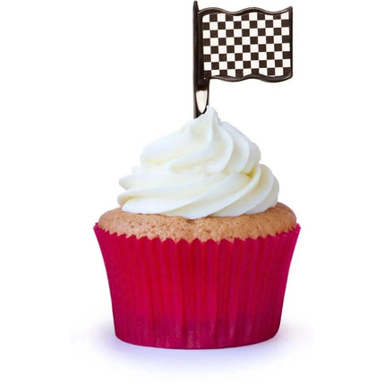 Black & White Check Plastic Picks - Party Expo