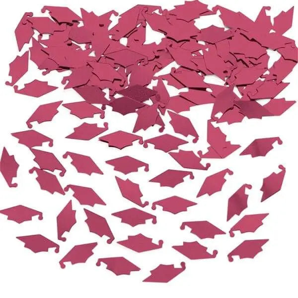 Burgundy Mortarboards Graduation Confetti (1ct) - Party Expo