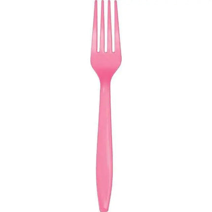 Candy Pink Plastic Forks - Party Expo