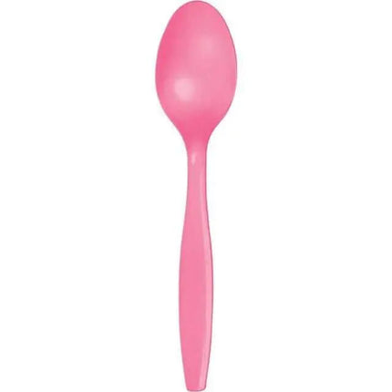 Candy Pink Plastic Spoons - Party Expo