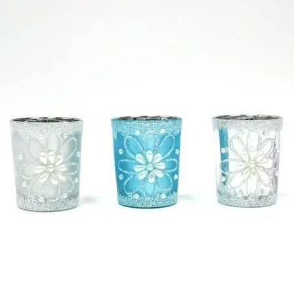 Christmas Candle Votives with Glitter (1ct) - Party Expo