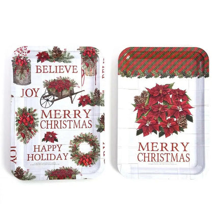 Christmas Rectangle Tin Tray - 13" X 9" (1ct) Party Expo  