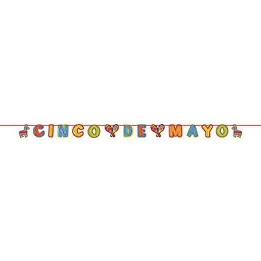 Cinco De Mayo Mexican Fiesta Party Glitter Paper Letter Banner - Party Expo