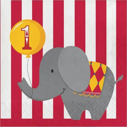 Circus Time! - 1st Birthday Lunch Napkins (16ct) - Party Expo