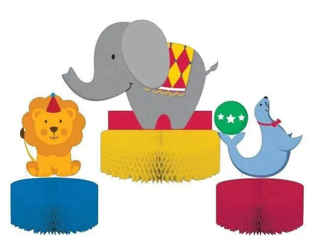 Circus Time! - Mini Honeycomb Centerpiece Set (3pcs) - Party Expo