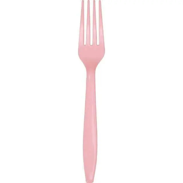 Classic Pink Plastic Forks - Party Expo