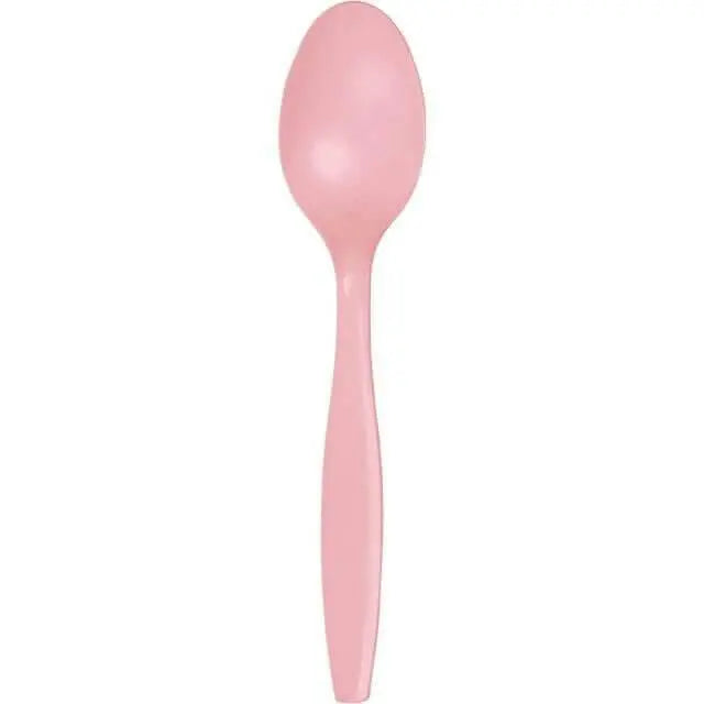 Classic Pink Plastic Spoons - Party Expo