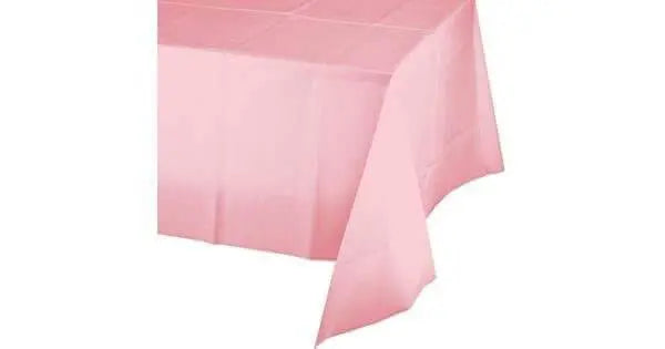 Classic Pink Plastic Table Cover 54x108 - Party Expo