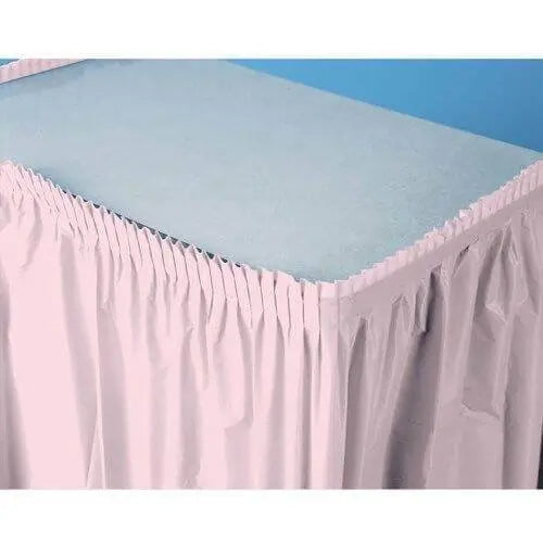 Classic Pink Plastic Table Skirt - Party Expo