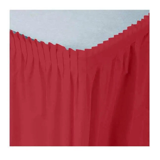 Classic Red Plastic Table Skirt - Party Expo