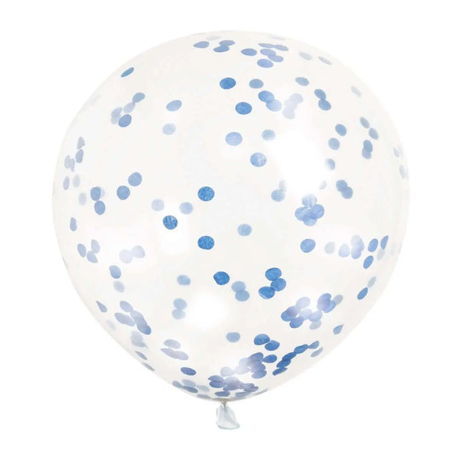 Clear 12" W/Royal Blue Confetti Balloon Party Expo  