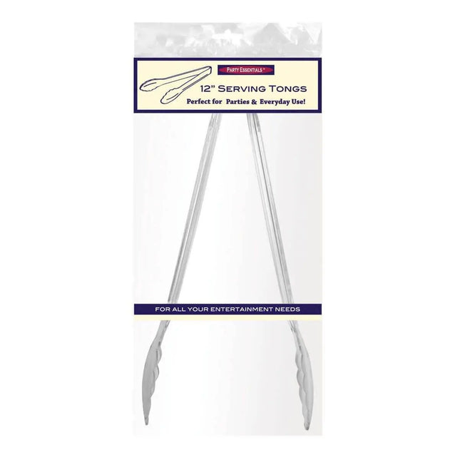 Clear 12in Tongs - Party Expo
