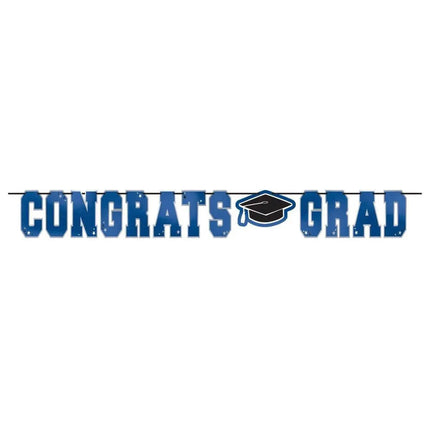 Congrats Grad Letter Banner - Blue - Party Expo