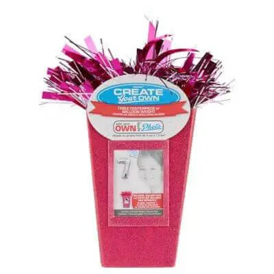 Create Your Own (CYO) Large Glitter Balloon Tote Weight Centerpiece - Pink - Party Expo