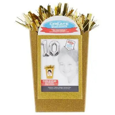 Create Your Own (CYO) Large Glitter Balloon Weight Centerpiece - Sparkle Gold - Party Expo