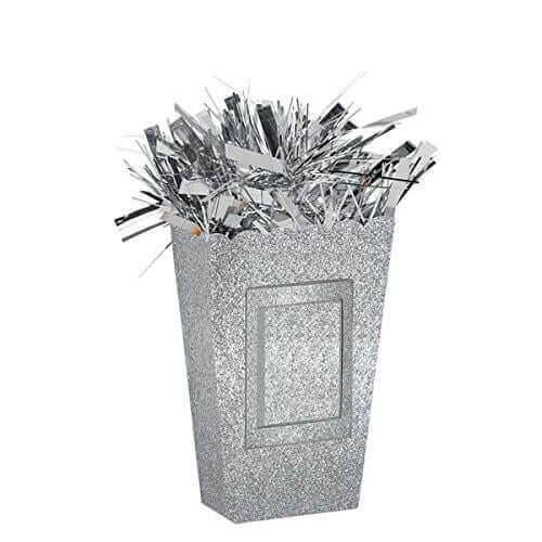 Create Your Own (CYO) Large Popcorn Balloon Weight Centerpiece - Sparkle Silver - Party Expo