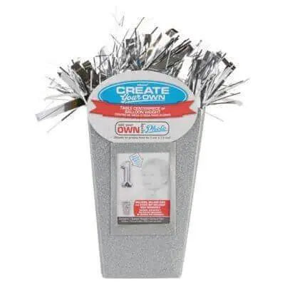 Create Your Own (CYO) Small Picture Balloon Weight - Silver Sparkle - Party Expo