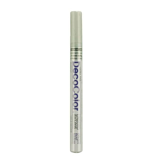 Decocolor Metallic Marker Extra Fine Liquid Silver - Party Expo