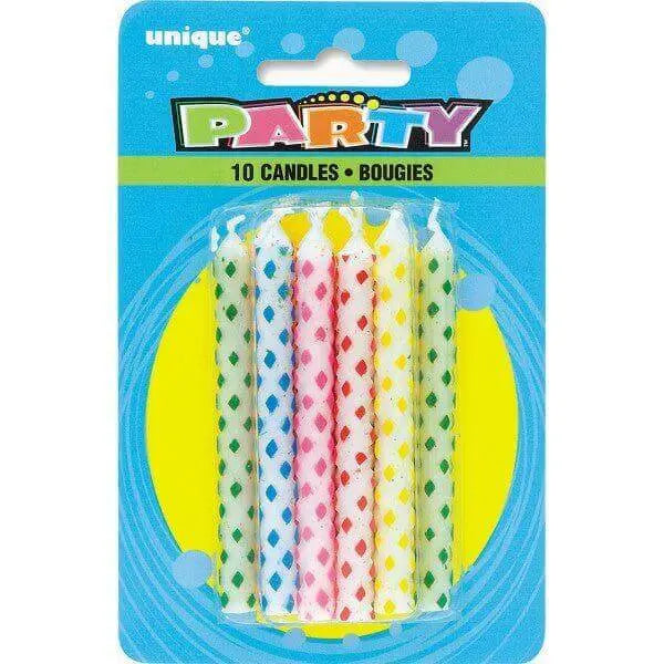 Diamond Dot Birthday Candles (10ct) - Party Expo