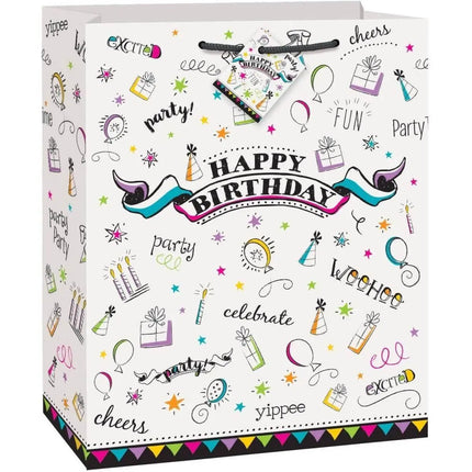 Doodle Birthday Large Giftbag - Party Expo