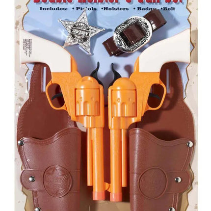 Double Holster & Gun Set with Badge - Party Expo