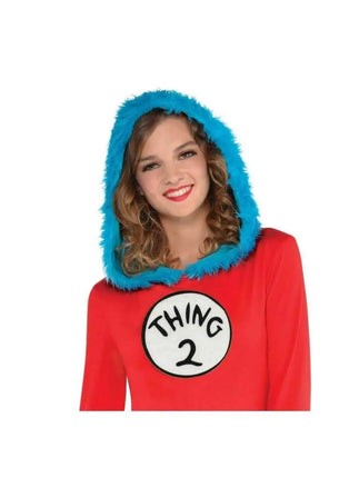 Dr. Seuss Thing 1& 2 Hooded Long Sleeve Dress (Adult Standard) - Party Expo