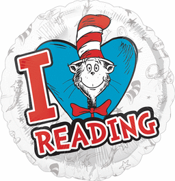 Dr. Suess - 18" Cat in the Hat I Love Reading Mylar Balloon #250 Party Expo  