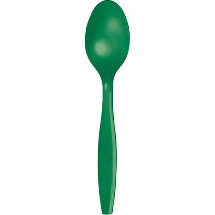 Emerald Green Plastic Spoons - Party Expo