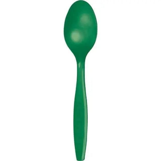 Emerald Green Plastic Spoons - Party Expo