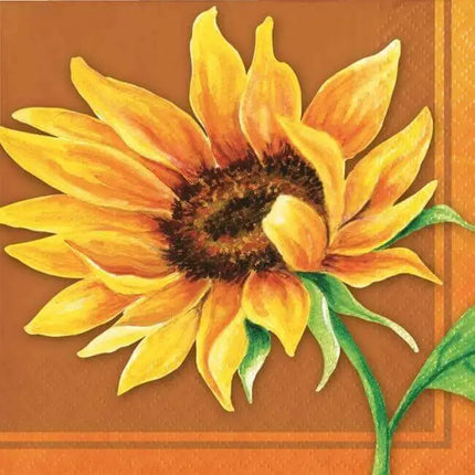 Fall Sunflower - Beverage Napkins (16ct) - Party Expo
