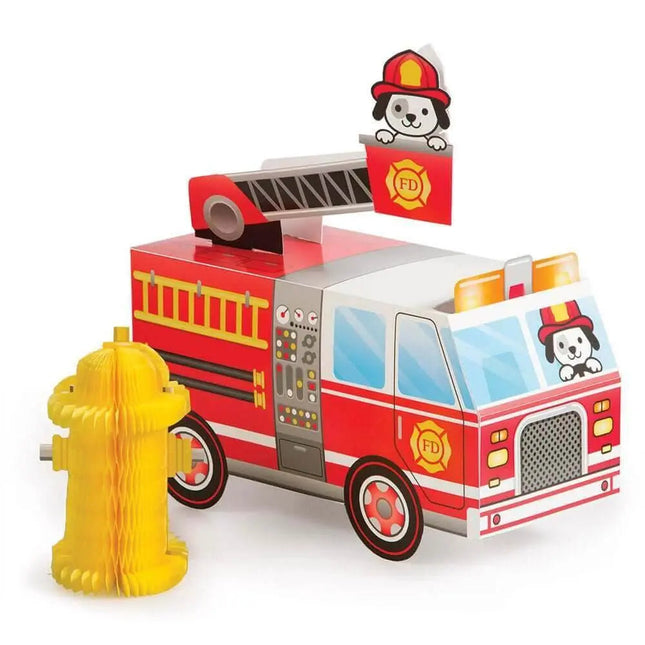 Flaming Fire Truck Centerpiece - Party Expo