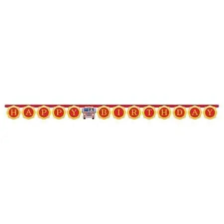 Flaming Fire Truck Large Jointed Banner - Party Expo
