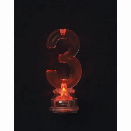 Flashing Number "3" Candle Holder with Birthday Candle (1ct) Party Expo  