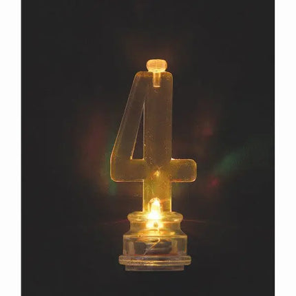 Flashing Number "4" Candle Holder with Birthday Candle (1ct) Party Expo  