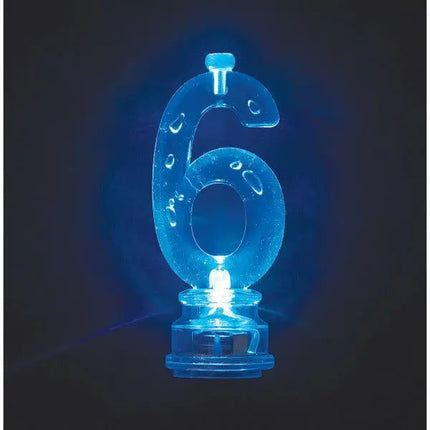 Flashing Number "6" Candle Holder with Birthday Candle (1ct) Party Expo  